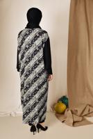 Tesettür giyim SİYAH ALVİNA LEOPAR DESENLİ KİMONO 4959