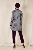 Tesettür giyim SİYAH ALVİNA EKOSE ÇİÇEK DESENLİ KLASİK CEKET 4961