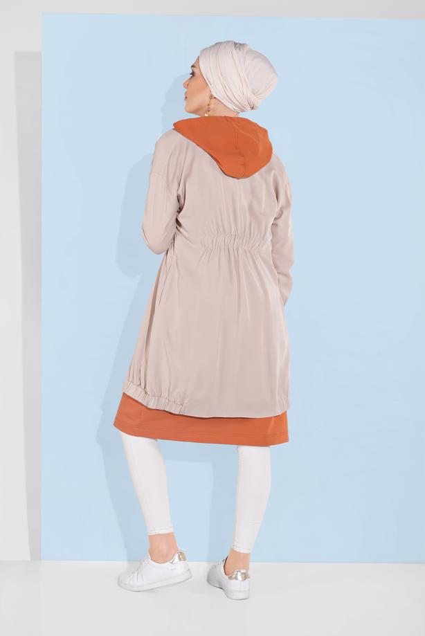 Vêtements hijab BEIGE ALVINA VESTE TAILLE À SMOCKS 4972  - TRENDTESETTÜR