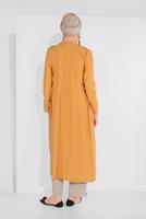 Tesettür giyim TURUNCU BELDEN BÜZGÜLÜ CEPLİ GİYÇIK 5275