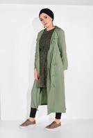 Tesettür giyim YEŞİL BELDEN BÜZGÜLÜ CEPLİ GİYÇIK 5275