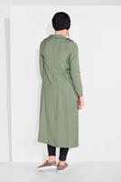 Tesettür giyim YEŞİL BELDEN BÜZGÜLÜ CEPLİ GİYÇIK 5275