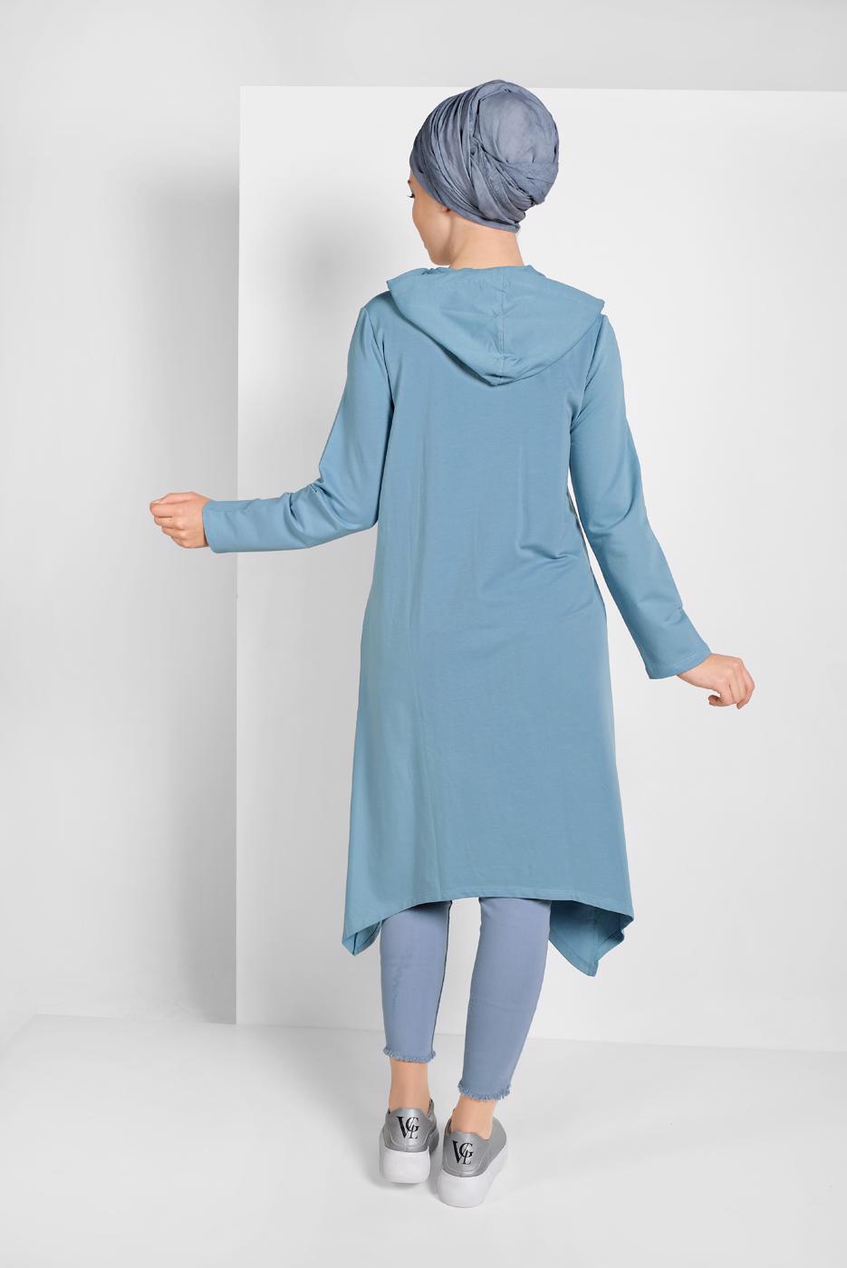 Hijab clothing BLUE ZIPPED SPORT JACKET 5329 