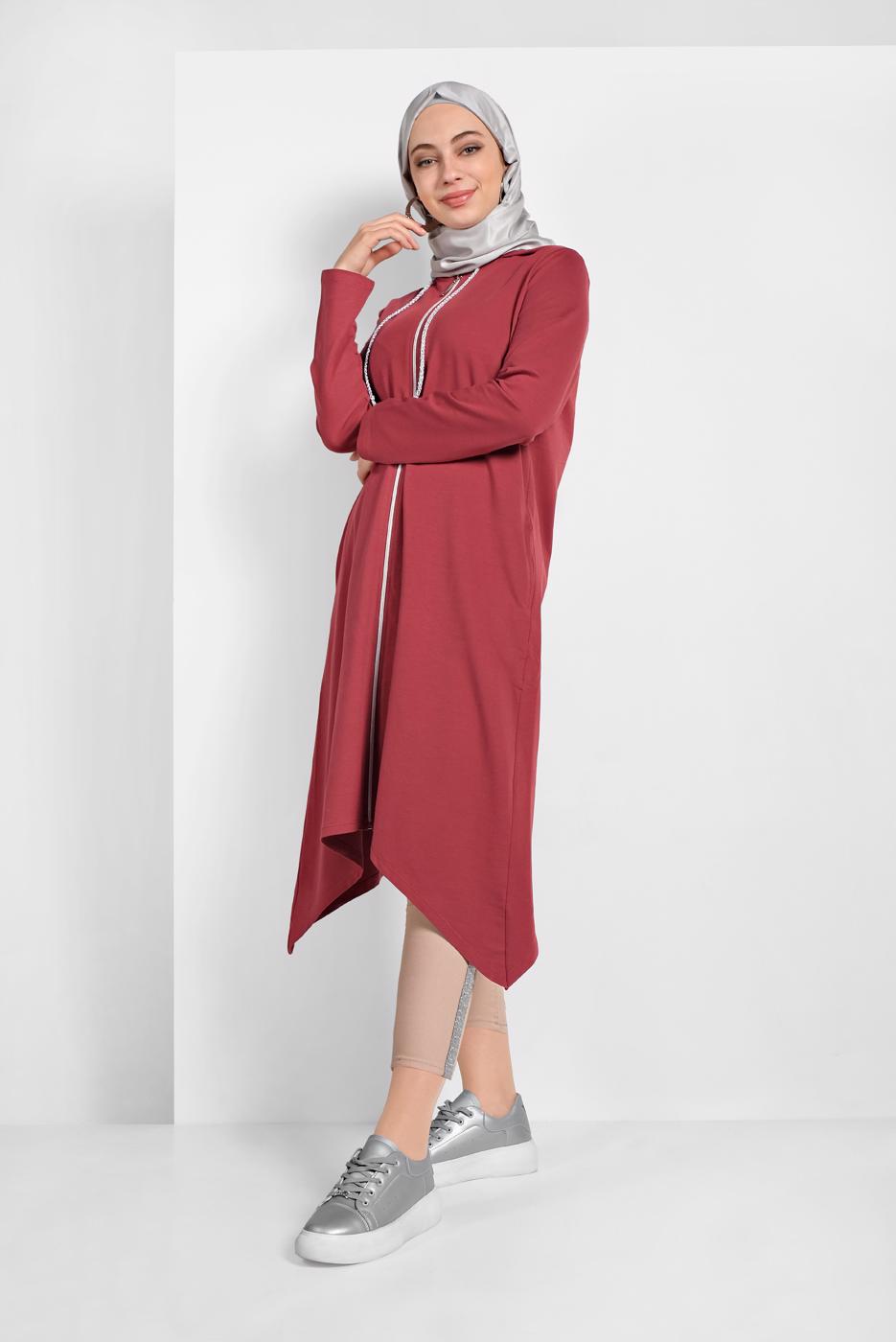 Vêtements hijab BRUN VESTE SPORT ZIPPÉE 5329