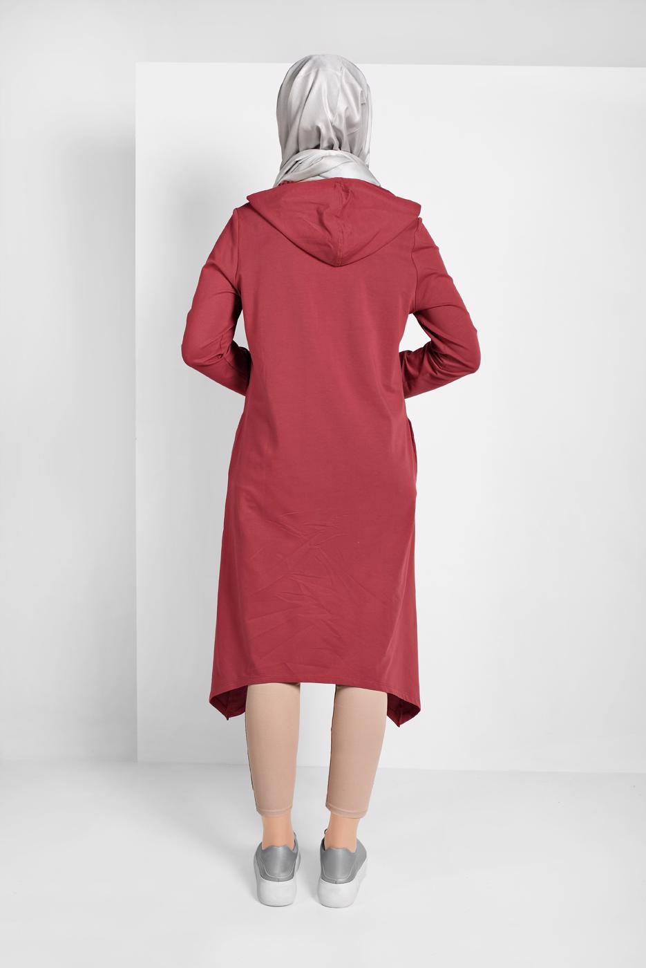 Vêtements hijab BRUN VESTE SPORT ZIPPÉE 5329