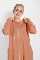 Tesettür giyim KAHVE FERMUARLI EŞOFMAN CEKET 5329