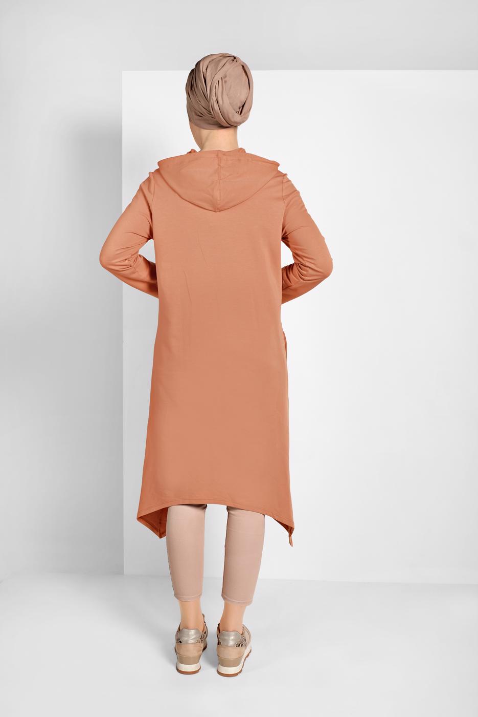 Tesettür giyim KAHVE FERMUARLI EŞOFMAN CEKET 5329