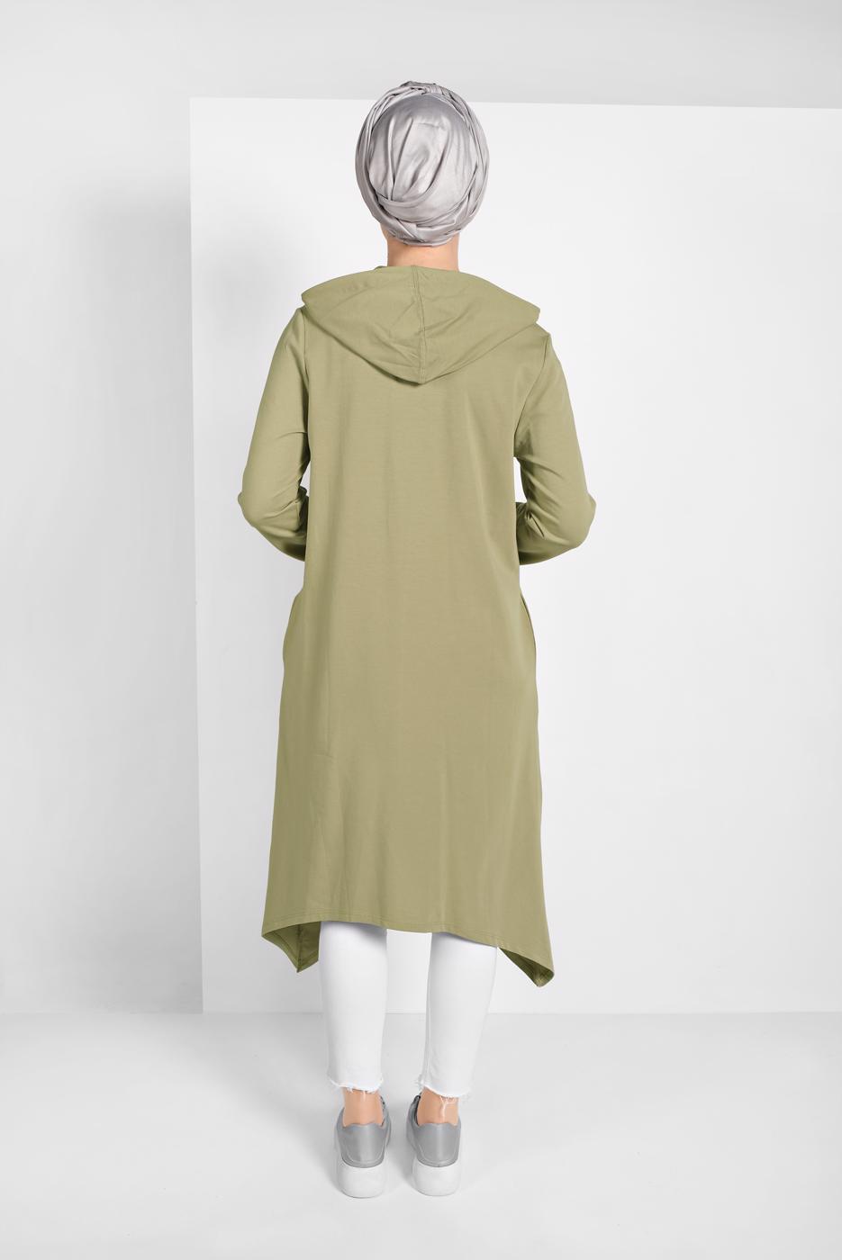 Hijab clothing GREEN ZIPPED SPORT JACKET 5329 