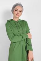Vêtements hijab VERT VESTE ZIPPÉE À CAPUCHE 5629 