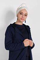 Vêtements hijab BLEU MARINE VESTE ZIPPÉE À CAPUCHE 5629 
