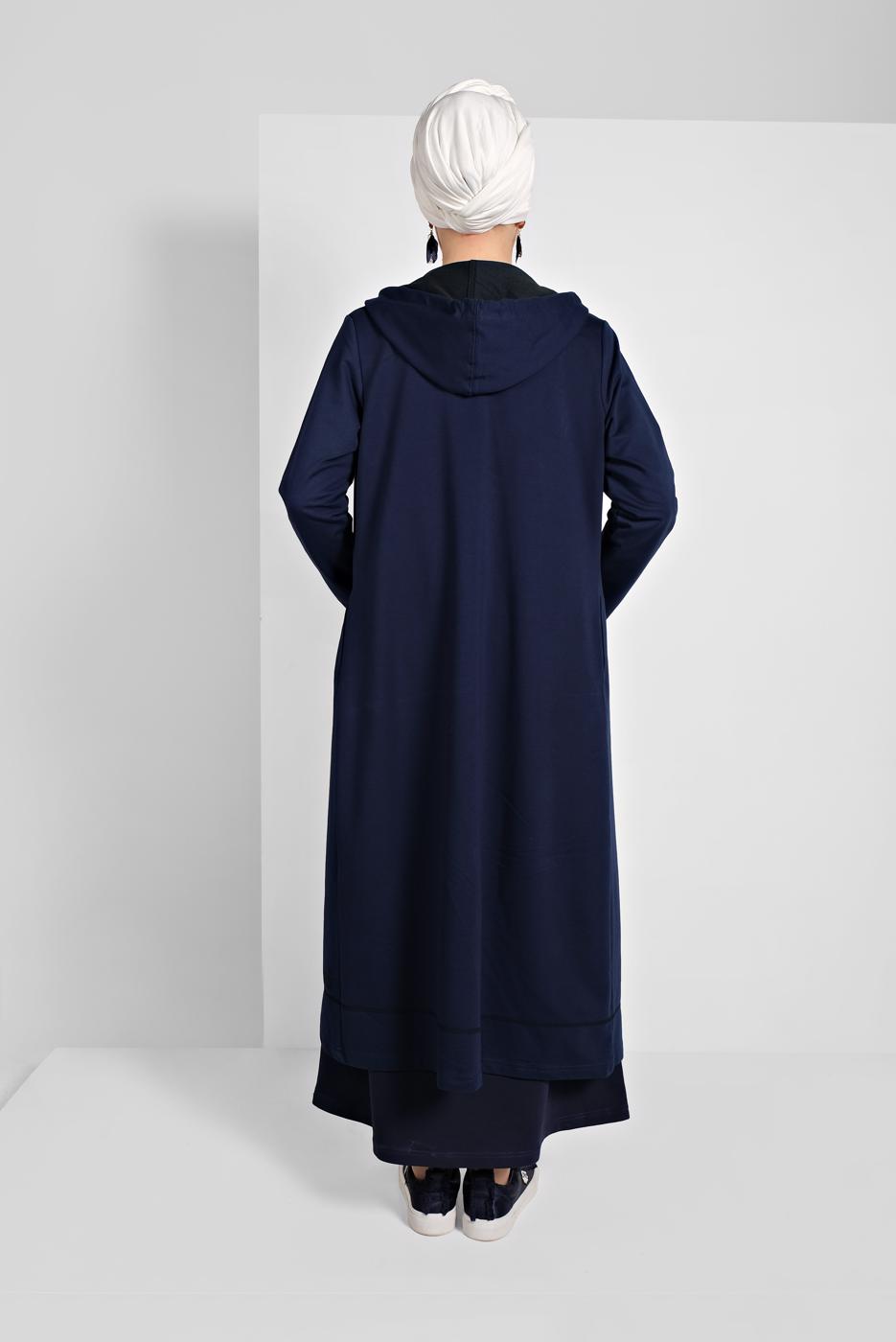 Vêtements hijab BLEU MARINE VESTE ZIPPÉE À CAPUCHE 5629 