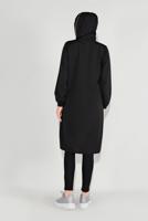 Hijab clothing BLACK ZIPPED HOODED JACKET 6036