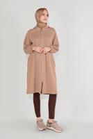 Vêtements hijab BRUN VESTE SPORT ZIPPÉE À CAPUCHE 6036 