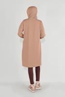 Vêtements hijab BRUN VESTE SPORT ZIPPÉE À CAPUCHE 6036 