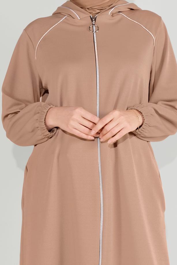 Tesettür giyim KAHVE 6036 CEKET - TRENDTESETTÜR
