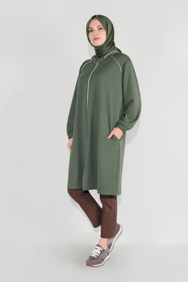 Tesettür giyim YEŞİL 6036 CEKET - TRENDTESETTÜR