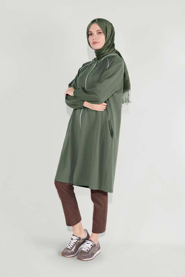 Tesettür giyim YEŞİL 6036 CEKET - TRENDTESETTÜR