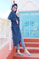 Tesettür giyim LACİVERT SALAŞ KESİM BAĞLAMALI CEKET 6039