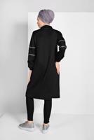 Vêtements hijab NOIR VESTE SPORT EN RÉSILLÉ RAYÉE 6206