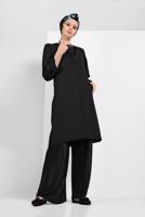 Vêtements hijab NOIR VESTE FLUIDE À BOUTONNÉE 6304 