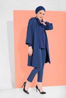 Tesettür giyim LACİVERT GENİŞ KOL DÜĞMELİ CEKET 6304