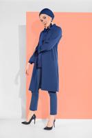 Tesettür giyim LACİVERT GENİŞ KOL DÜĞMELİ CEKET 6304