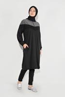Tesettür giyim SİYAH FERMUARLI EŞOFMAN CEKET 8136