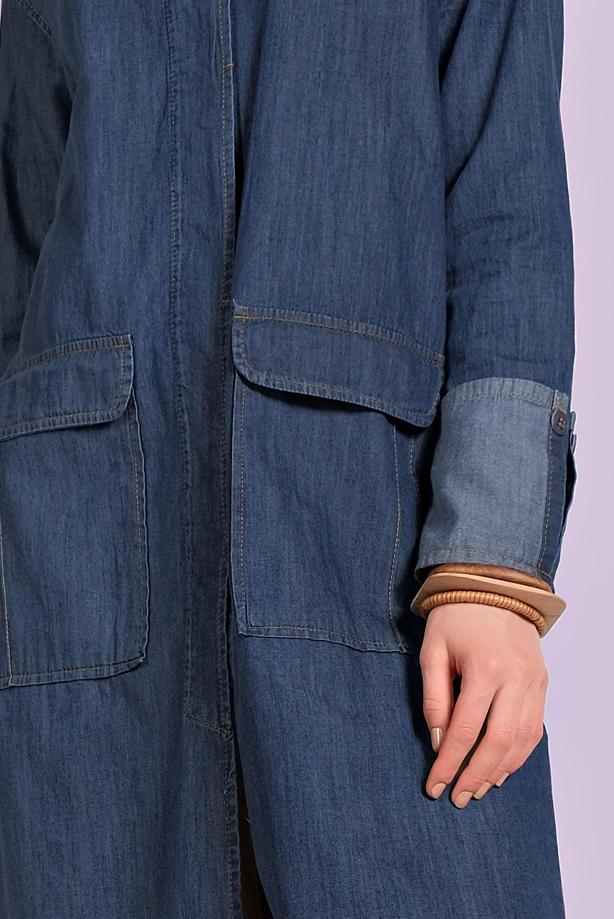 Hijab clothing BLUE DENIM JACKET 9304 - TRENDTESETTÜR