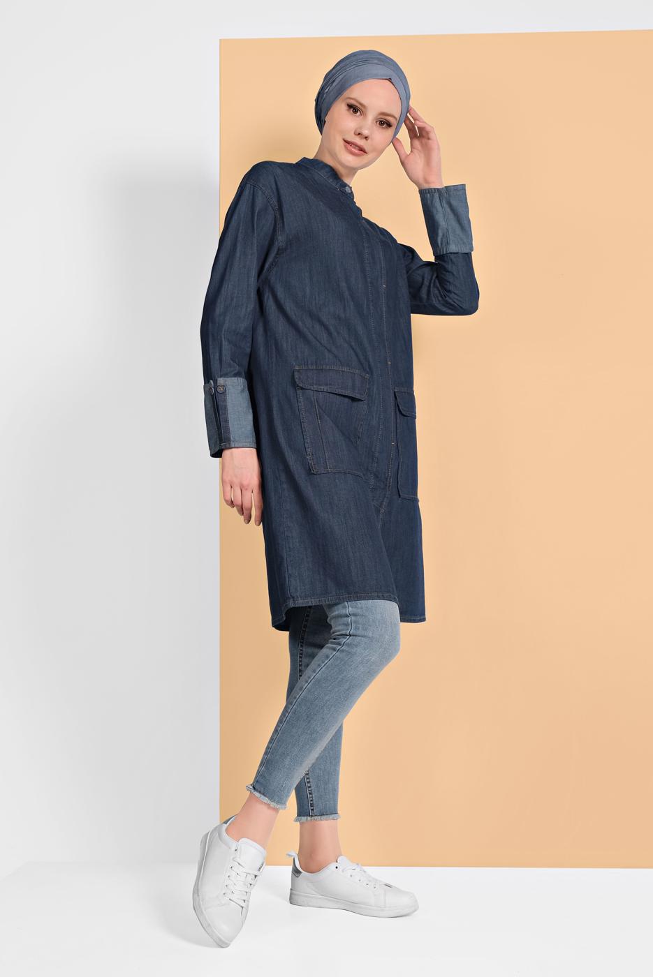 Hijab clothing BLUE DENIM JACKET 9304