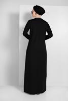 Tesettür giyim SİYAH ÇİZGİ DETAYLI SPOR ELBİSE 0619