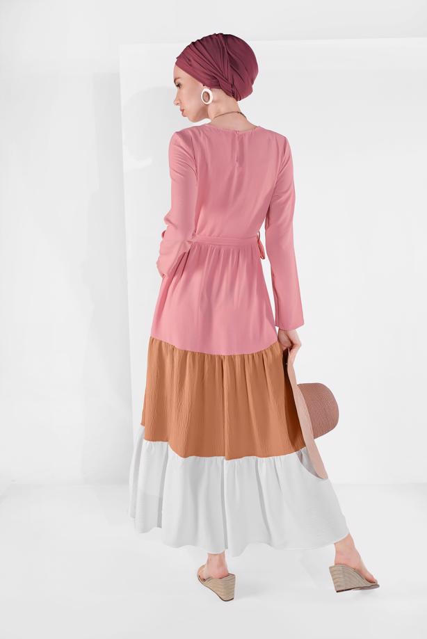 Vêtements hijab  COLORBLOCKED FLOUNCE DRESS 0851  - TRENDTESETTÜR
