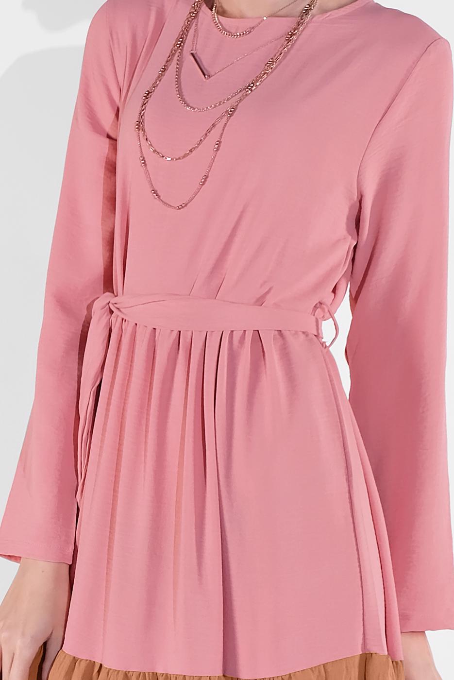 Vêtements hijab POUDRE ROBE COLORÉE À VOLANTS 0851 