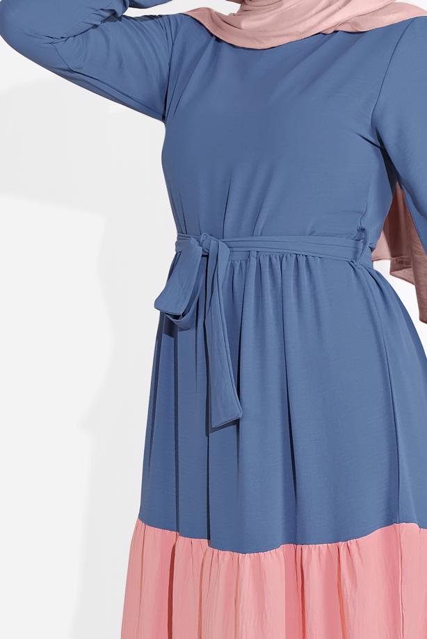 Vêtements hijab  COLORBLOCKED FLOUNCE DRESS 0851  - TRENDTESETTÜR