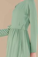 Vêtements hijab VERT ROBE COLORÉE À VOLANTS 0851 