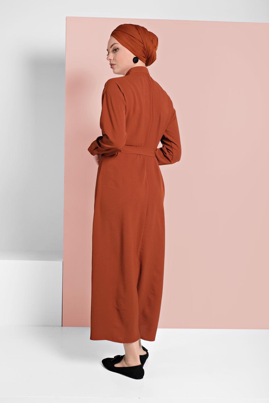 Vêtements hijab NOIR ROBE BOUTONNÉE 901 