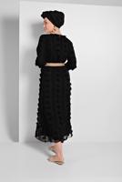 Tesettür giyim SİYAH PAMUKLU GÜNLÜK ELBİSE 1054