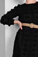 Tesettür giyim SİYAH PAMUKLU GÜNLÜK ELBİSE 1054