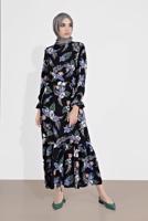 Hijab clothing BLACK FLORAL PATTERNED DRESS 2003 