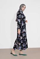 Hijab clothing BLACK FLORAL PATTERNED DRESS 2003 