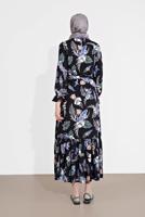 Hijab clothing BLACK FLORAL PATTERNED DRESS 2003 