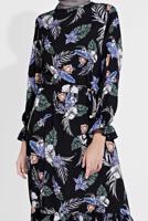 Hijab clothing BLACK FLORAL PATTERNED DRESS 2003 