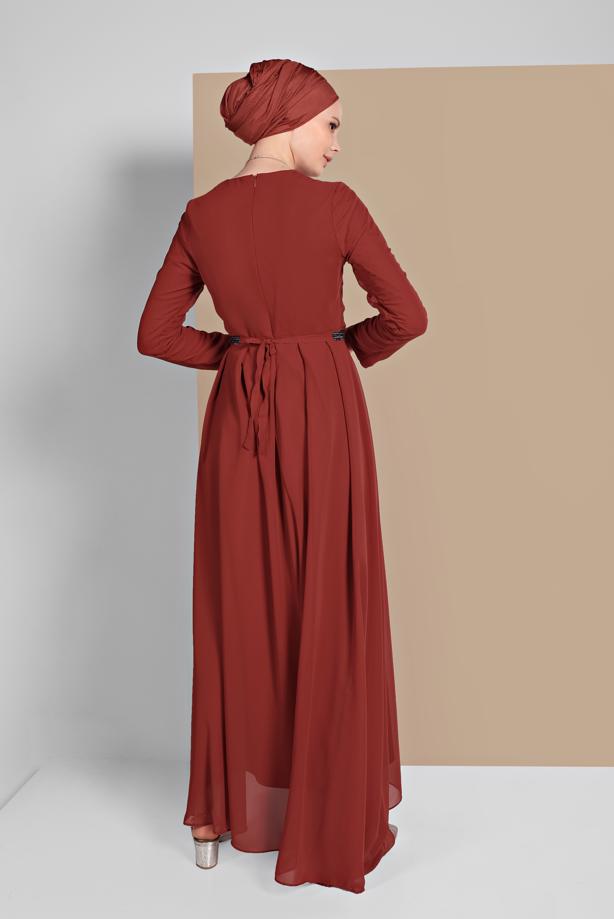 Vêtements hijab  FLOUNCE-HEM CHIFFON DRESS 3215 - TRENDTESETTÜR