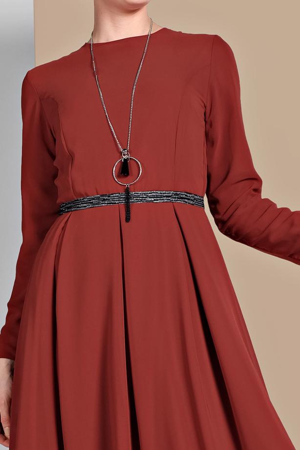 Vêtements hijab  FLOUNCE-HEM CHIFFON DRESS 3215 - TRENDTESETTÜR