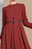 Vêtements hijab BRUN ROBE EN MOUSSELINE À FLUIDE 3215 