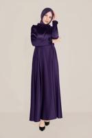 Tesettür giyim MOR ALVİNA YAKASI ÇİÇEK İŞLEMELİ ELBİSE 40677 
