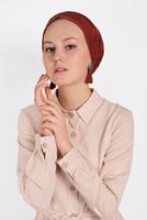 Tesettür giyim BEJ BOYDAN DÜĞMELİ CEPLİ ELBİSE 6824