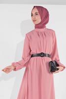 Vêtements hijab POUDRE ROBE AVEC CEINTURE 6951 