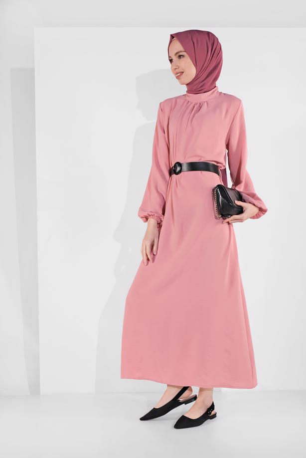 Vêtements hijab  BELTED DRESS 6951 - TRENDTESETTÜR