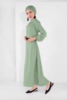 Vêtements hijab VERT ROBE AVEC CEINTURE 6951 