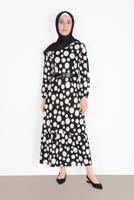 Vêtements hijab NOIR ROBE À POIS 7030